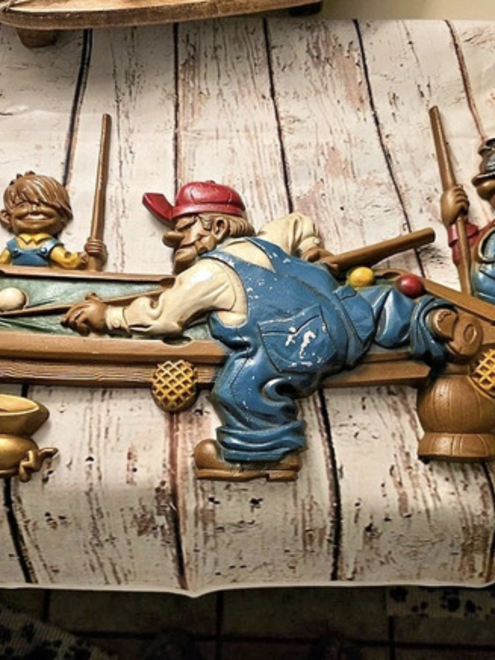 Sexton 1971 billiard player wall plaque Cast Iron